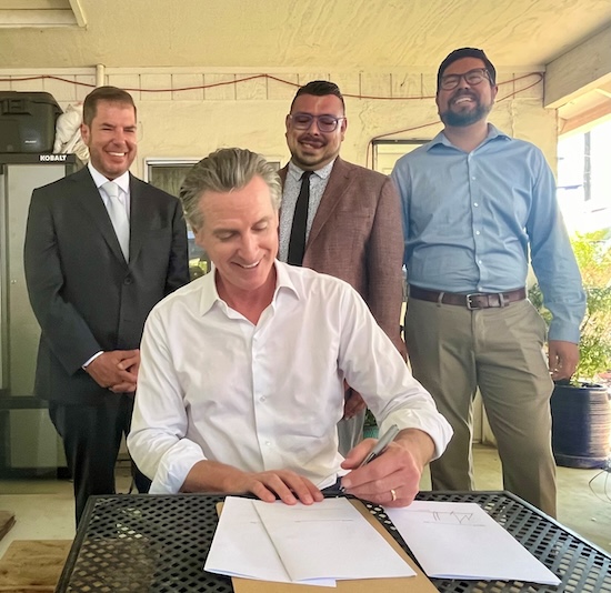 Gov. Newsom came to East Orosi in September to sign AB 805.