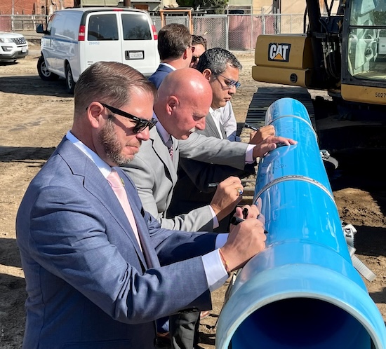 Assemblymember Arambula was part of the groundbreaking in October for a major water/sewer infrastructure project in Downtown Fresno.