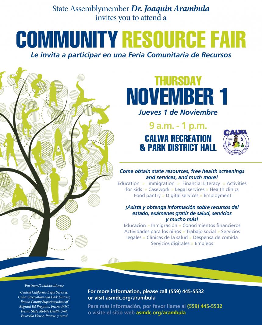 Community Resource Fair Flyer - Calwa, CA 