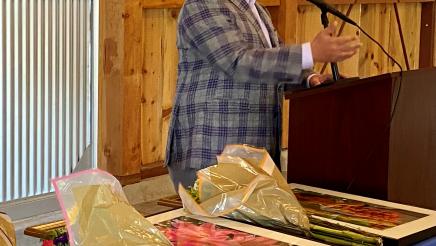 Assemblymember Arambula addresses the attendees at the Woman of the Year Luncheon on March 25, 2022 at The Barn at the San Joaquin River Parkway.