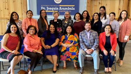 Assemblymember Dr. Joaquin Arambula is joined by the Woman of the Year recipients and other attendees for a group photo at the luncheon held on March 25, 2022.