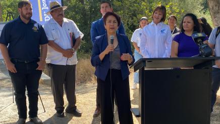 State Sen. Anna Caballero, who supported Assemblymember Arambula’s advocacy for the $15 million allocation, speaks at the July 23, 2021 press conference.