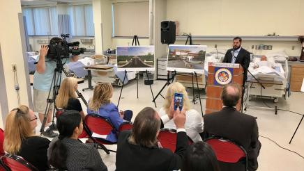 Assemblymember Dr. Joaquin Arambula addresses attendees at an Aug. 16, 2019 news conference to announce a $1 million allocation he secured in state funds for the Fresno City College Career and Technical Education program.