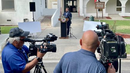 Assemblymember Arambula speaks at a press conference announcing the $5 million State allocation he secured for the City of Fowler.