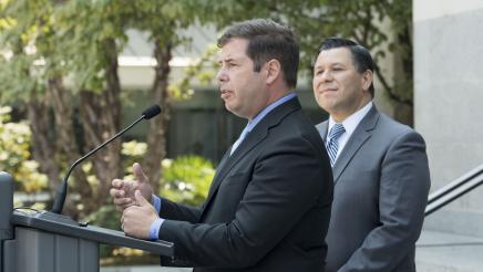 Assemblymember Arambula speaking at the Food Vendor Rally at the State Capitol