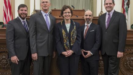 Assemblymember Dr. Arambula and Assemblymember Wood with visiting UC team to Capitol